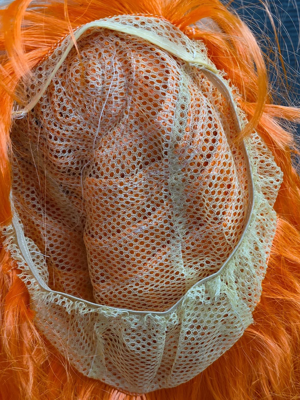 Orange Long Curly Costume Wig